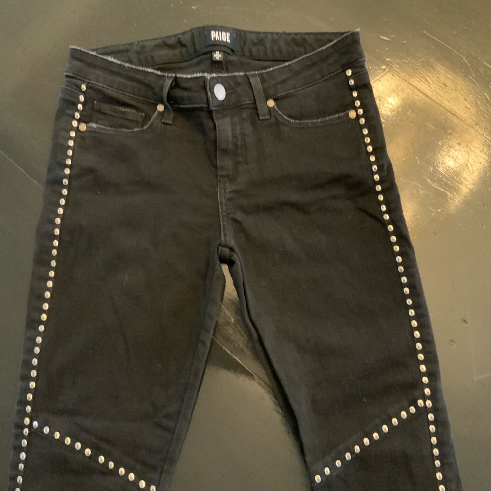 Paige Studded Vintage Black Skinny Jeans